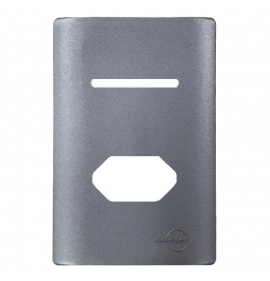 Placa P/ 1 Interruptor + 1 Tomada 4x2 - Novara Preto Grafite